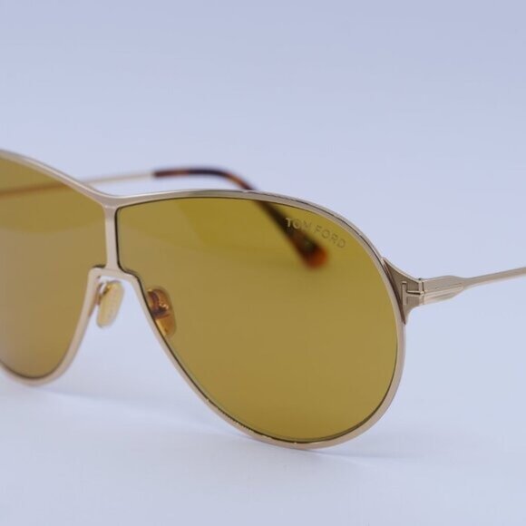 Tom Ford Gaia FT1174 30E Sunglasses Deep Gold Aviator Frame, Brown Lenses - Picture 5 of 11